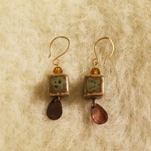Handmade earrings with clay bead